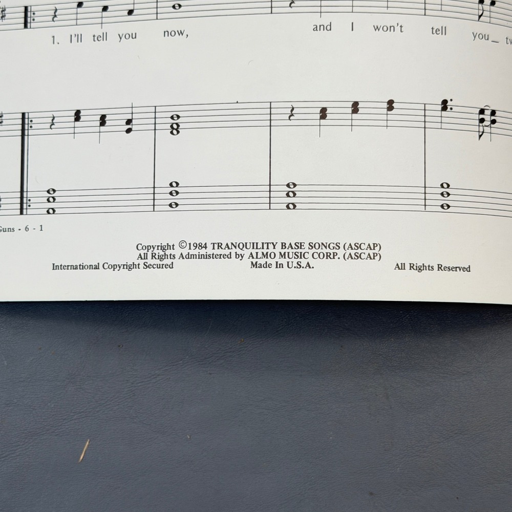 Tommy Shaw Girls With Guns Vintage 1984 Sheet Music Piano Vocal Guitar - Picture 7 of 9